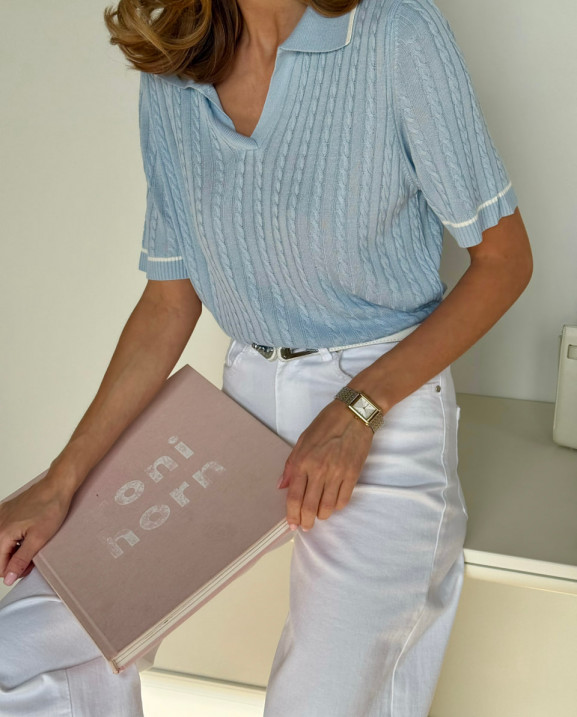 129 Футболка в’язана з комірцем